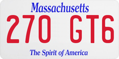 MA license plate 270GT6