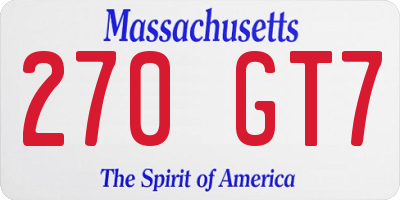 MA license plate 270GT7