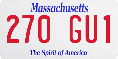 MA license plate 270GU1