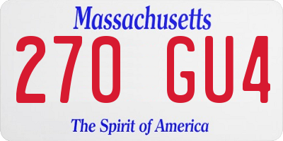 MA license plate 270GU4