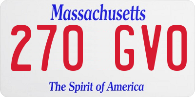 MA license plate 270GV0