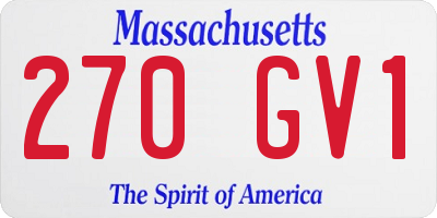 MA license plate 270GV1