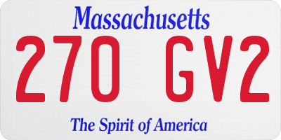 MA license plate 270GV2