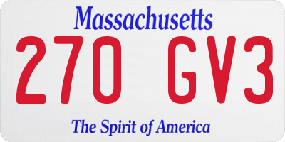 MA license plate 270GV3