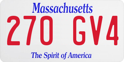 MA license plate 270GV4