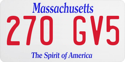 MA license plate 270GV5