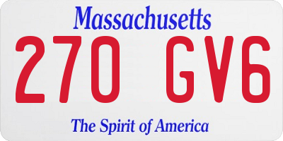 MA license plate 270GV6