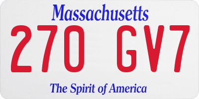 MA license plate 270GV7