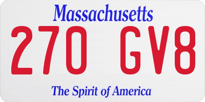 MA license plate 270GV8