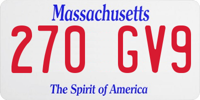 MA license plate 270GV9