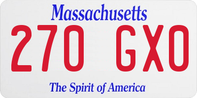 MA license plate 270GX0