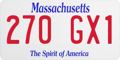 MA license plate 270GX1
