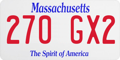 MA license plate 270GX2