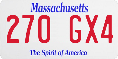 MA license plate 270GX4