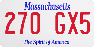 MA license plate 270GX5