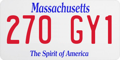 MA license plate 270GY1
