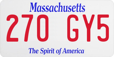 MA license plate 270GY5