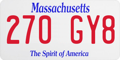 MA license plate 270GY8