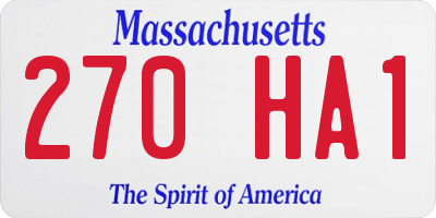 MA license plate 270HA1