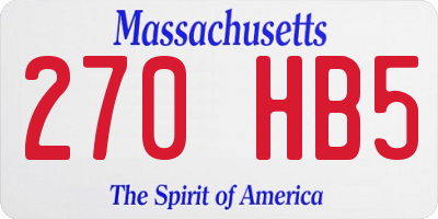 MA license plate 270HB5