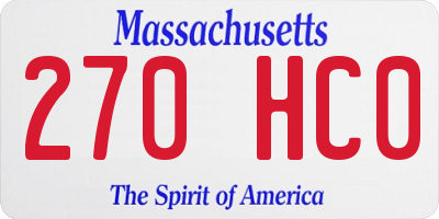 MA license plate 270HC0
