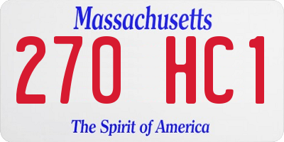 MA license plate 270HC1