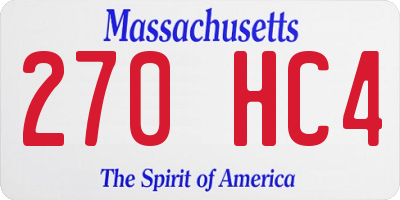 MA license plate 270HC4