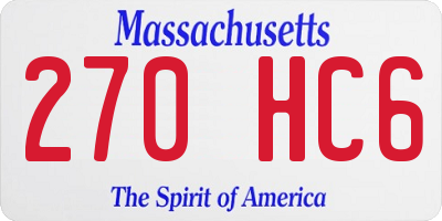 MA license plate 270HC6
