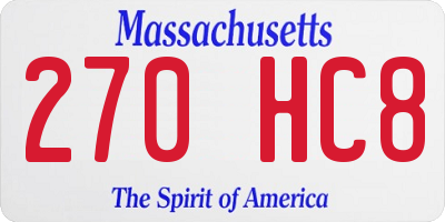 MA license plate 270HC8