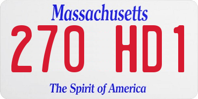 MA license plate 270HD1