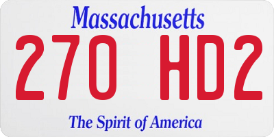 MA license plate 270HD2