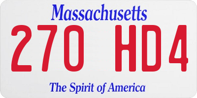 MA license plate 270HD4