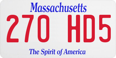 MA license plate 270HD5