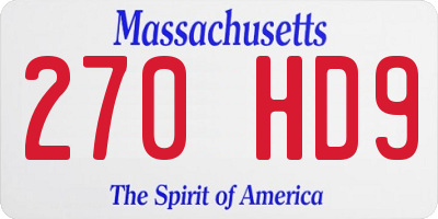 MA license plate 270HD9