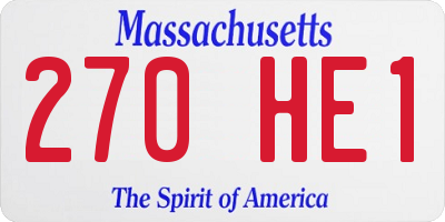 MA license plate 270HE1