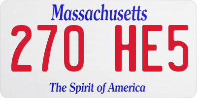 MA license plate 270HE5