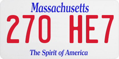 MA license plate 270HE7