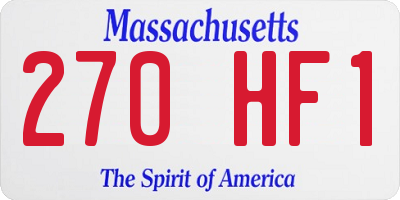 MA license plate 270HF1