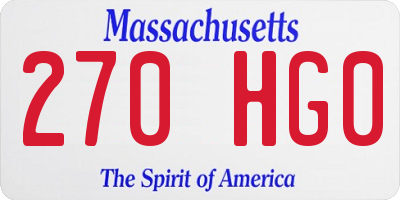 MA license plate 270HG0