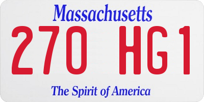 MA license plate 270HG1