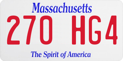 MA license plate 270HG4