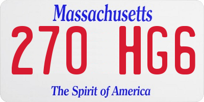 MA license plate 270HG6