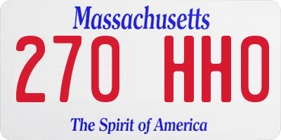 MA license plate 270HH0