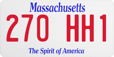 MA license plate 270HH1