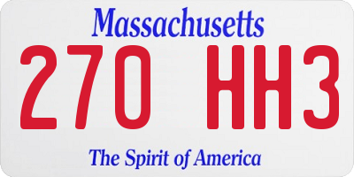 MA license plate 270HH3