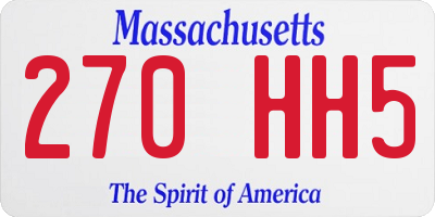 MA license plate 270HH5