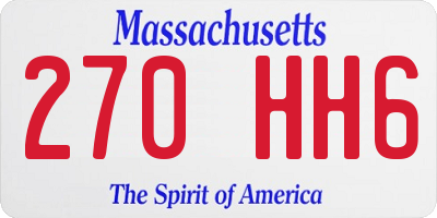 MA license plate 270HH6