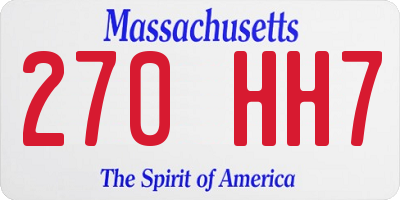MA license plate 270HH7