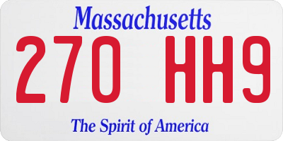 MA license plate 270HH9