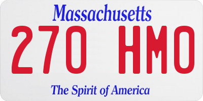 MA license plate 270HM0